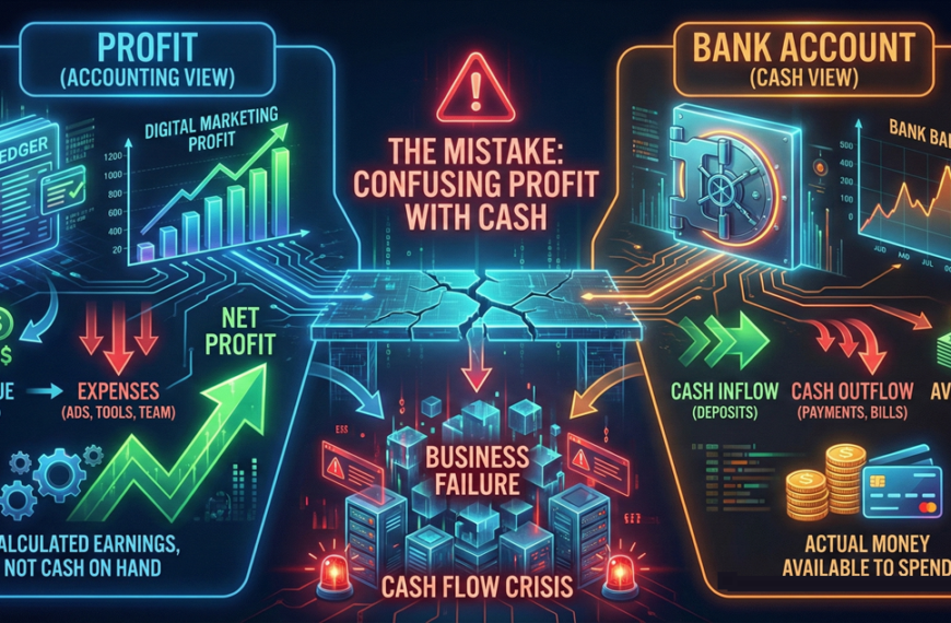 The difference between profit and bank account